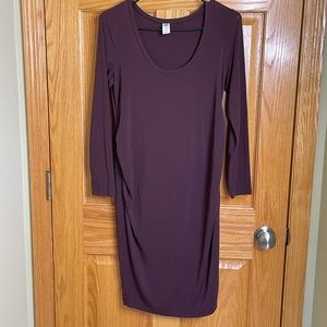 Purple maternity body con dress